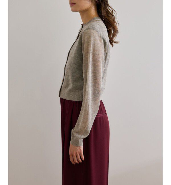 ROPE「【洗える】LEVITAクルーネックシアーカーディガン」|カーディガン|