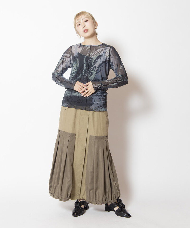  「メロー切替長袖Tシャツ」|Tシャツ・カットソー|