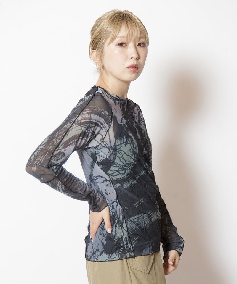  「メロー切替長袖Tシャツ」|Tシャツ・カットソー|