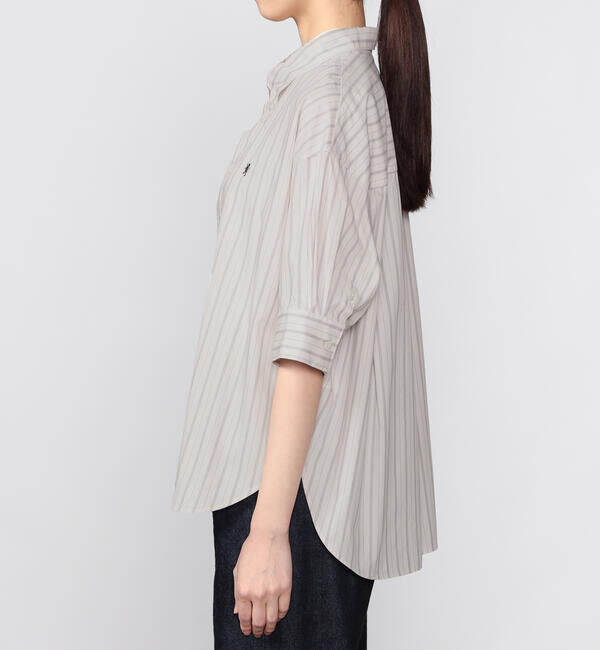 GYMPHLEX「Gymphlex | コットンタイプライター ストライプボタンダウンシャツ WOMEN」|シャツ・ブラウス|