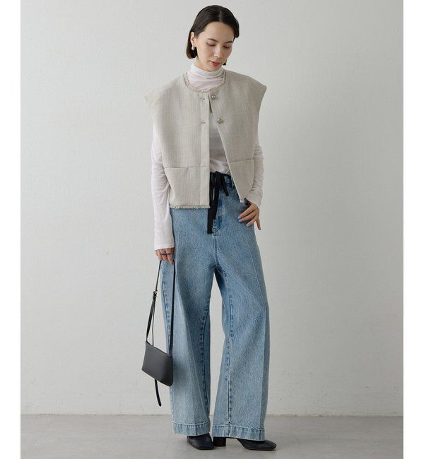 THE PAUSE「【THE PAUSE】ツイードショートジレ」|ベスト・ジレ|