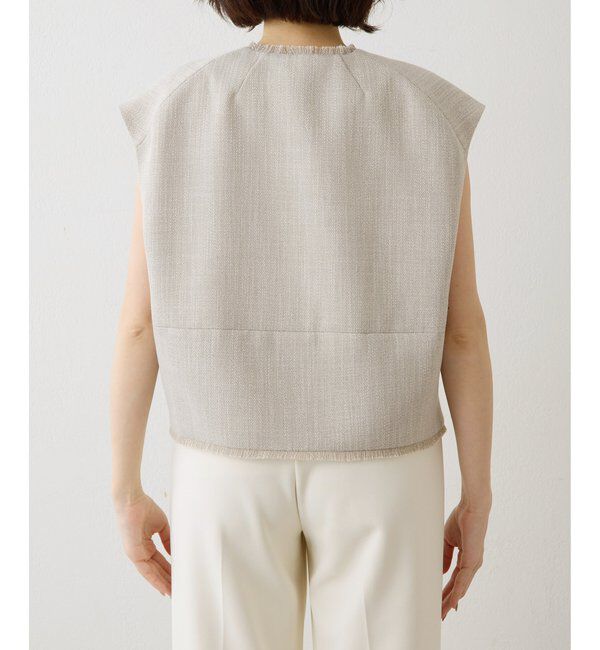 THE PAUSE「【THE PAUSE】ツイードショートジレ」|ベスト・ジレ|