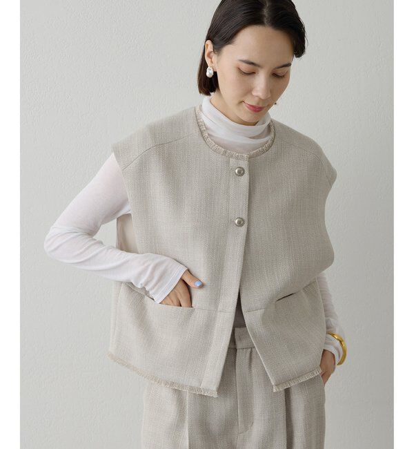 THE PAUSE「【THE PAUSE】ツイードショートジレ」|ベスト・ジレ|