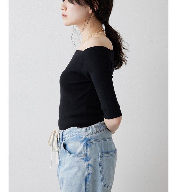 THE PAUSE「【THE PAUSE】オフショルハーフスリーブプルオーバー」|ニット・セーター|