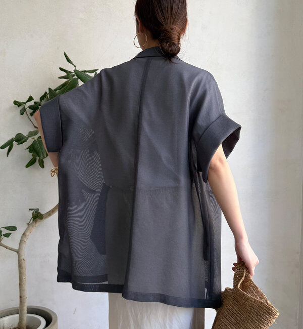  「メッシュ半袖ジャケット」|テーラードジャケット|