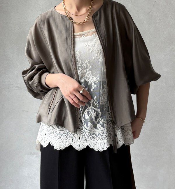  「【WEB限定】バックギャザーフリルブルゾン」|ブルゾン・スタジャン|