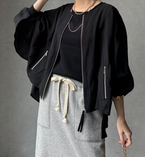  「【WEB限定】バックギャザーフリルブルゾン」|ブルゾン・スタジャン|