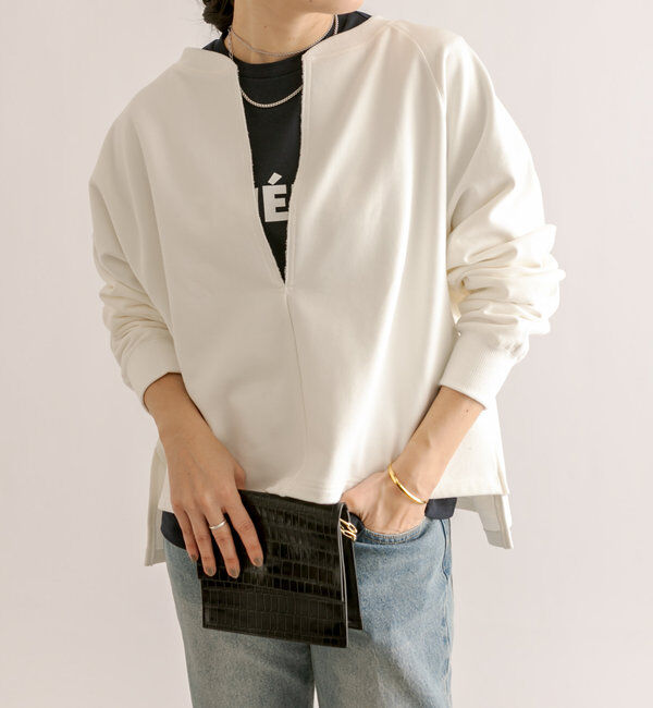  「【大人が着やすい】キーネックオーバースウェット」|Tシャツ・カットソー|