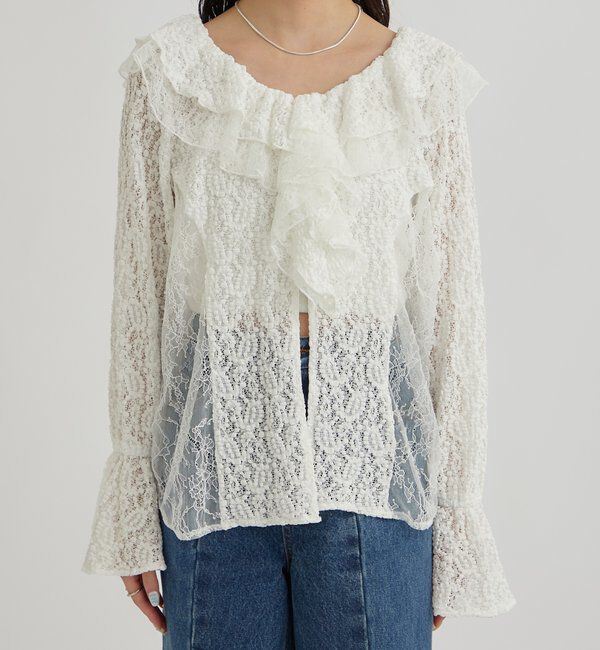  「レース切替ブラウス」|シャツ・ブラウス|