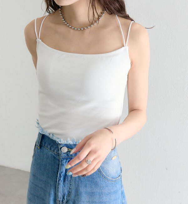  「パット付きバックシャンボーダーキャミソール」|キャミソール|