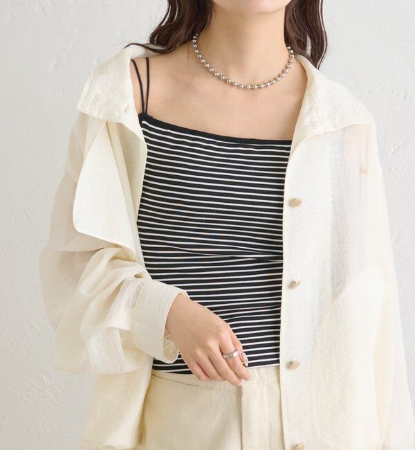  「パット付きバックシャンボーダーキャミソール」|キャミソール|ブラックその他2