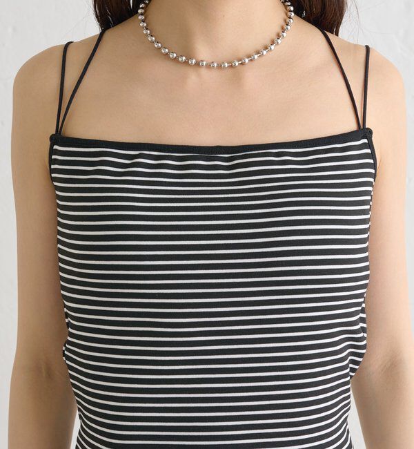  「パット付きバックシャンボーダーキャミソール」|キャミソール|