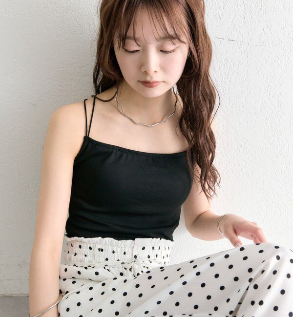  「パット付きバックシャンボーダーキャミソール」|キャミソール|