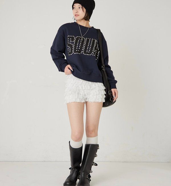  「【UNISEX】Sourcream スタッズクルースウェット」|Tシャツ・カットソー|
