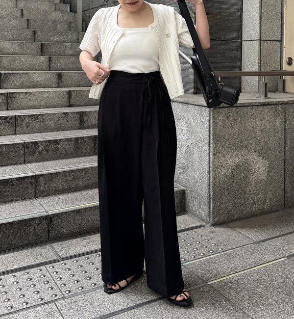  「【待望の追加決定！/新色ブラウン】ラップリボンパンツ」|チノ|