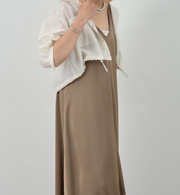  「《サイズ展開》Vネックサテンキャミワンピース」|ワンピース|