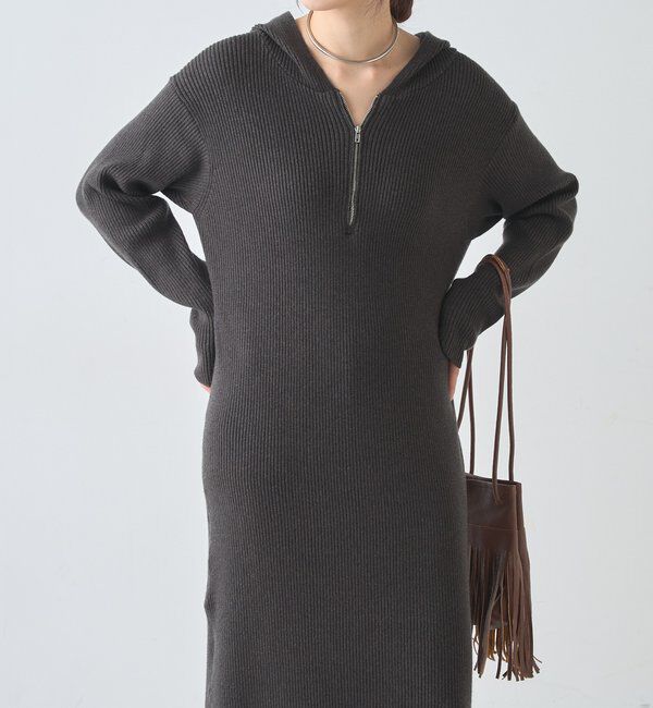  「フーデットジップワンピース」|ワンピース|