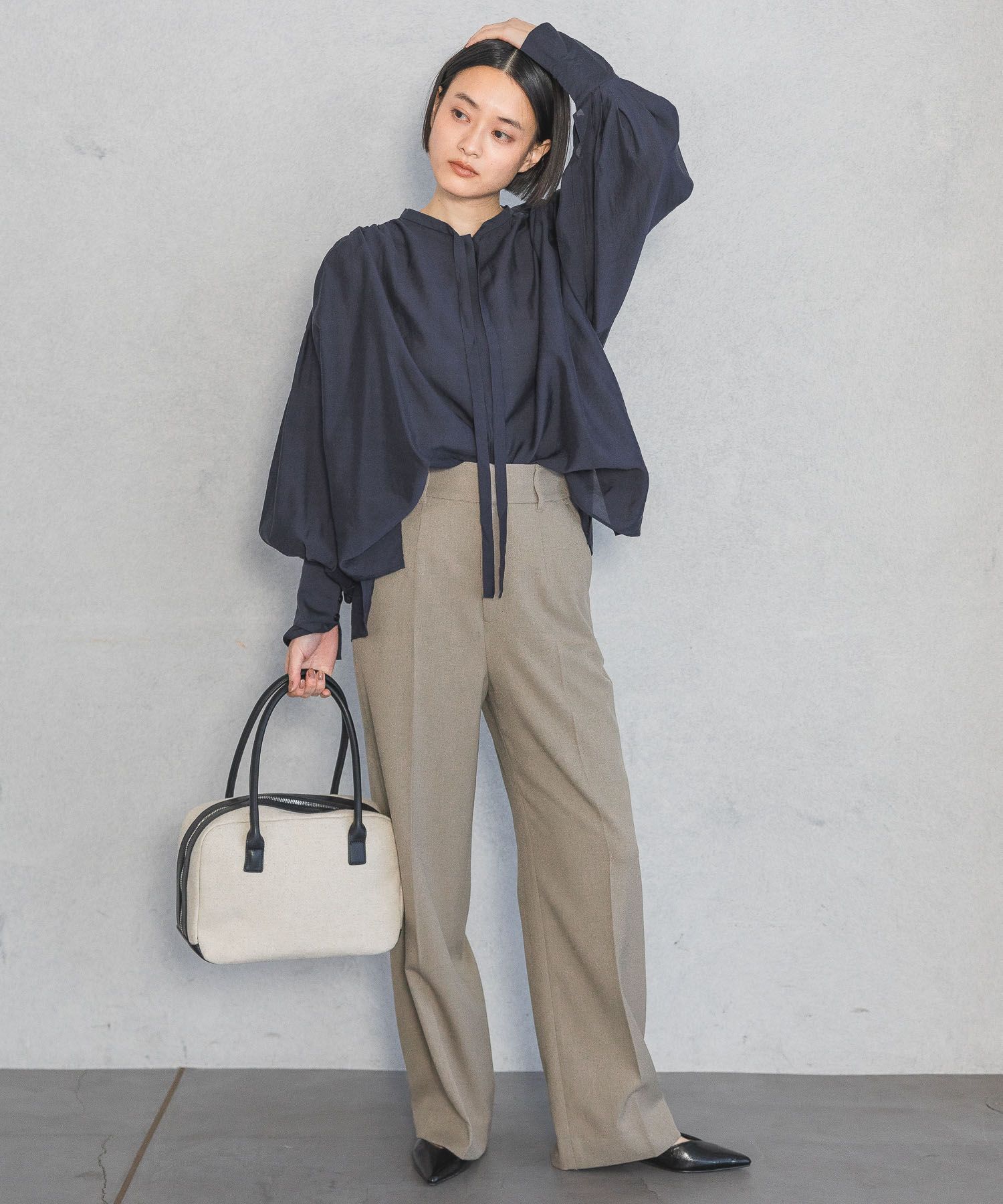 A part by 「バイカラーキャンバスボストン」|ボストンバッグ|