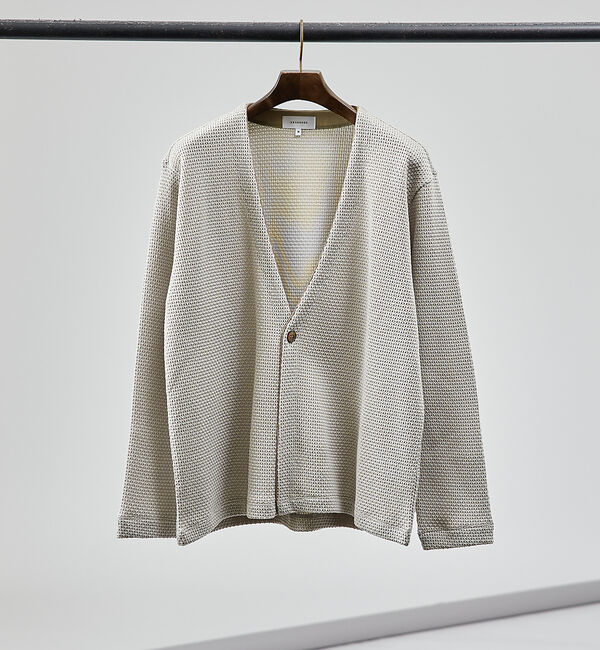 ABAHOUSE「クォーターゲージ ワンボタン カーディガン」|カーディガン|グレージュ