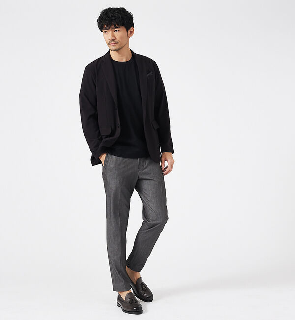 ABAHOUSE「【通年生地使用】シルケット天竺ワイドリブ 半袖Tシャツ」|Tシャツ・カットソー|