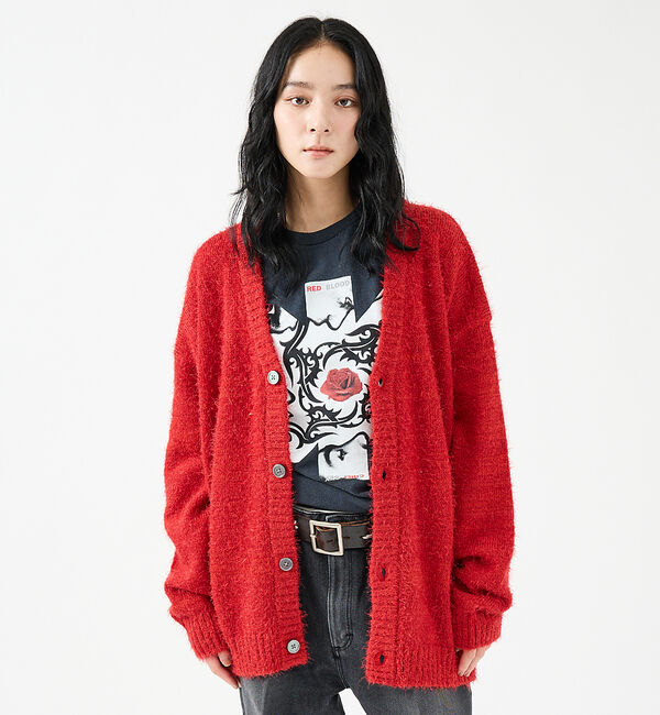 ABAHOUSE「【Revo.レボ】 モヘアライク ニット カーディガン/ルーズフィット /ユニセ」|カーディガン|