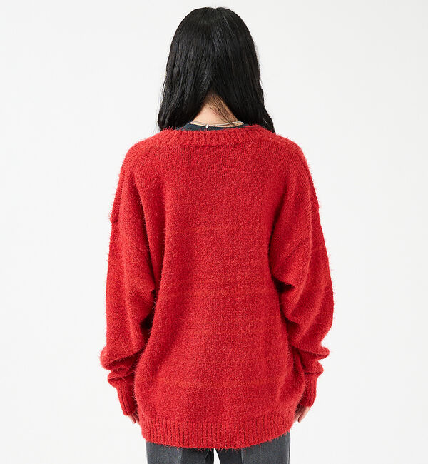 ABAHOUSE「【Revo.レボ】 モヘアライク ニット カーディガン/ルーズフィット /ユニセ」|カーディガン|