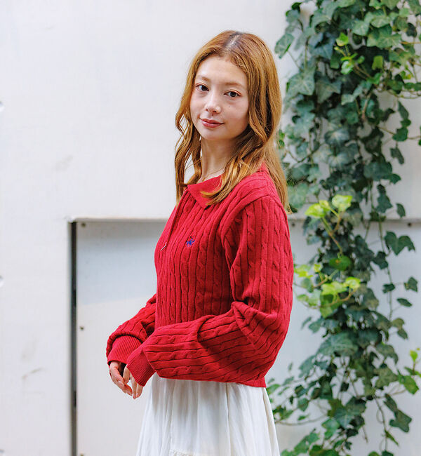 Rouge vif「【BEVERY HILLS P.C/ビバリーヒルズポロクラブ】ケーブル編ポロカー」|カーディガン|