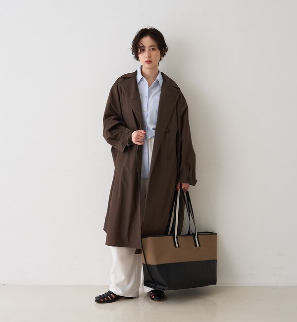 Rouge vif「【CHIMERE/シメール】キャンバス&times;合皮ワイドビックトート」|トートバッグ|