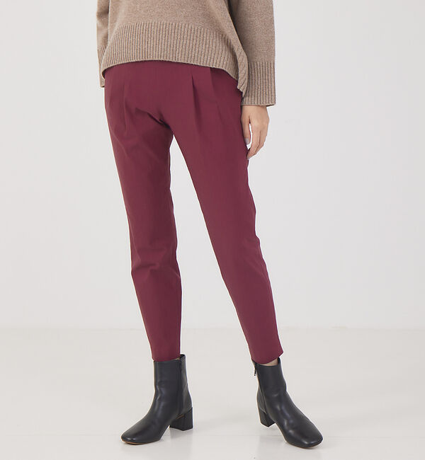 qualite「【新色登場】【WEB限定販売】ストレッチ2タックパンツ」|その他|ボルドー