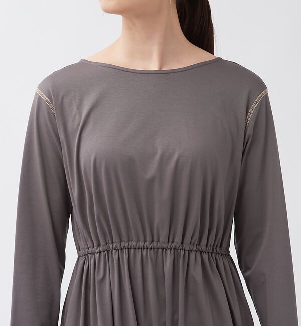 qualite「【WEB・一部店舗限定】ハイポイントギャザーワンピース」|ワンピース|