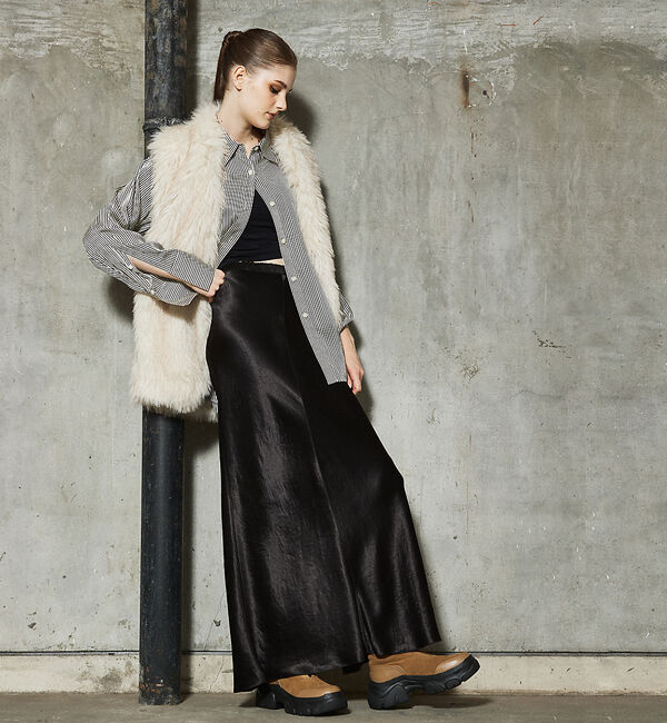 AU BANNISTER「【LAROUTE/軽量】フロントジップ 厚底ブーツ」|ショートブーツ|