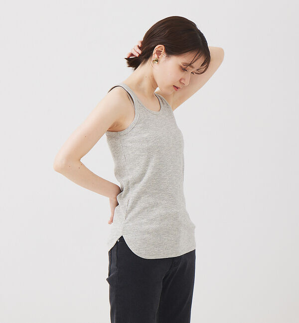 abahouse mavie「テレコタンクトップ」|キャミソール|グレー