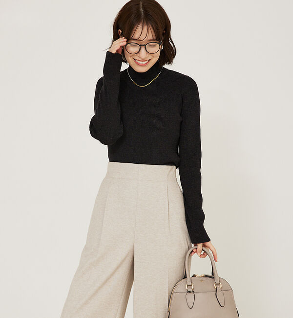 abahouse mavie「ストレッチリブハイネックプルオーバー」|ニット・セーター|