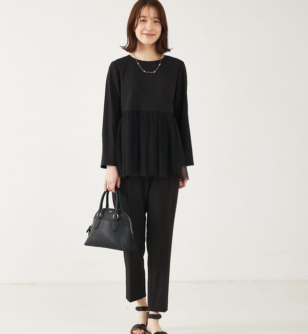 abahouse mavie「【エニデイカセット】チュールブラウス＆テーパードパンツ」|シャツ・ブラウス|