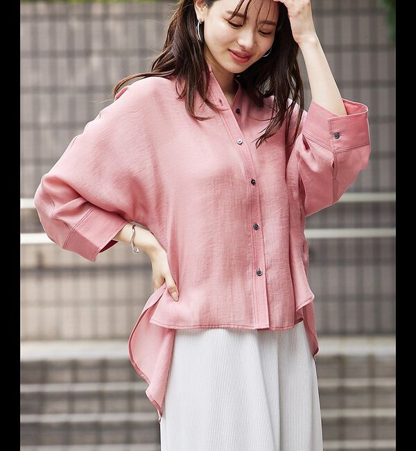 abahouse mavie「シアードルマンシャツ」|シャツ・ブラウス|スモークピンク