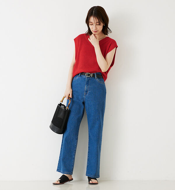 abahouse mavie「片畦ノースリーブ2WAYニット」|ニット・セーター|