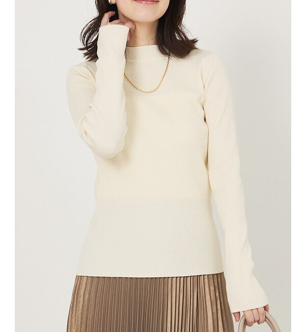 abahouse mavie「プチハイネックリブプルオーバー」|ニット・セーター|ホワイト