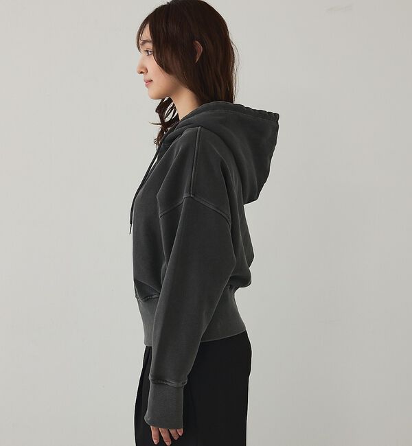 abahouse mavie「【裏毛】ピグメントショートジップパーカー/ヴィンテージ風/長袖/スウェット/春服」|パーカー|