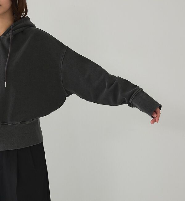 abahouse mavie「【裏毛】ピグメントショートジップパーカー/ヴィンテージ風/長袖/スウェット/春服」|パーカー|