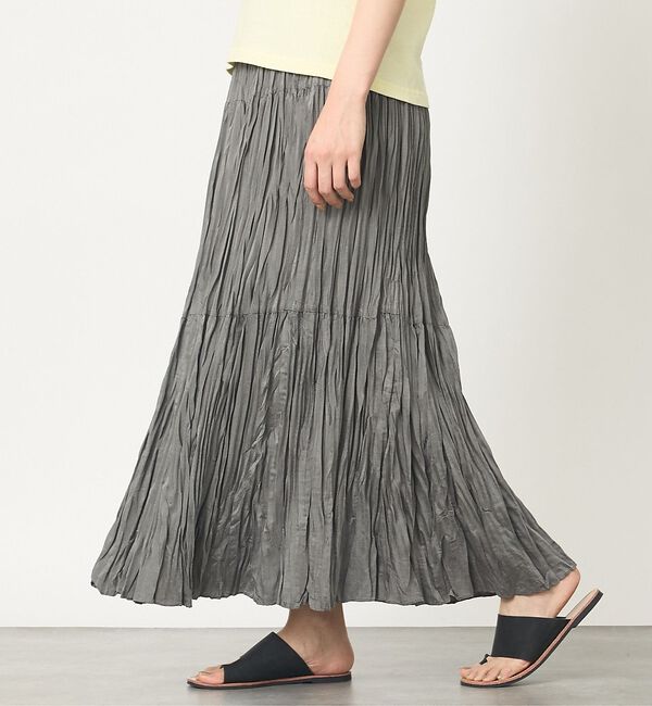abahouse mavie「【シワ知らず】プリーツティアードスカート」|スカート|グレー