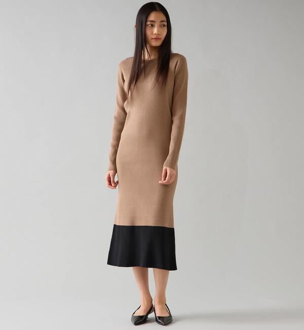 TIARA「バイカラーニットワンピ―ス」|ワンピース|