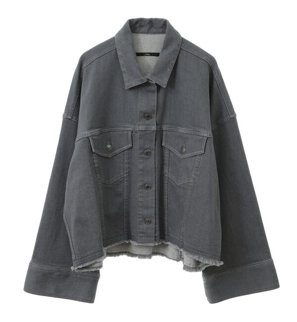 Liesse「クロップドデニムジャケット」|その他|グレー