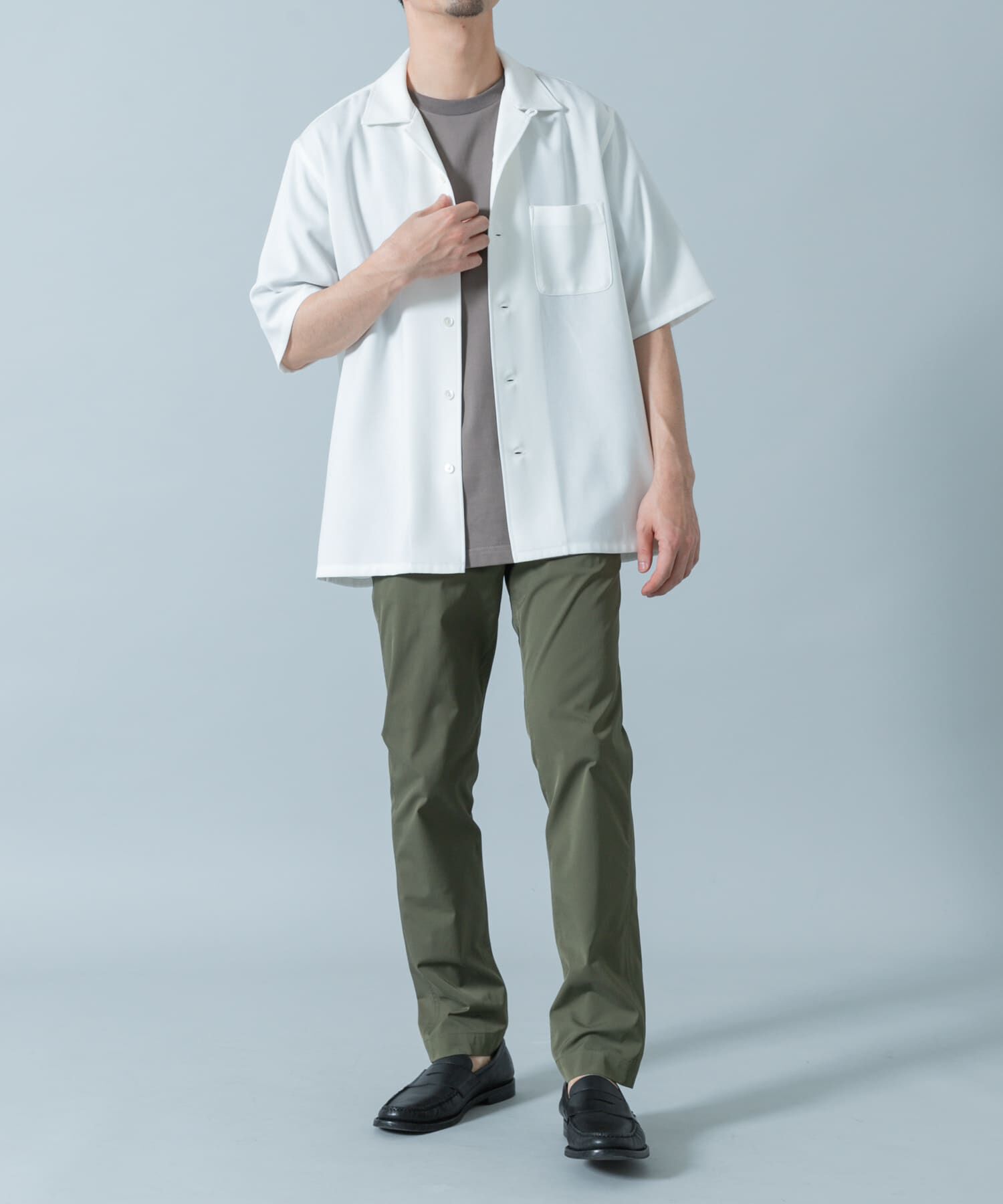 URBAN RESEARCH ROSSO「『WEB限定』『セットアップ対応』パナマ風オープンカラー半袖シャツ」|シャツ・ブラウス|