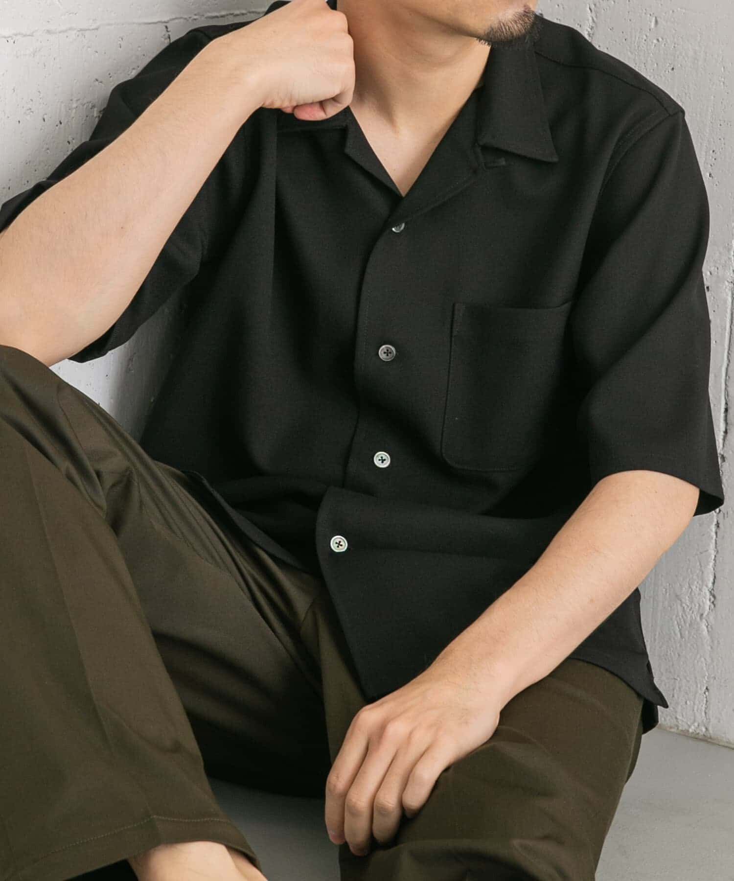 URBAN RESEARCH ROSSO「『WEB限定』『セットアップ対応』パナマ風オープンカラー半袖シャツ」|シャツ・ブラウス|