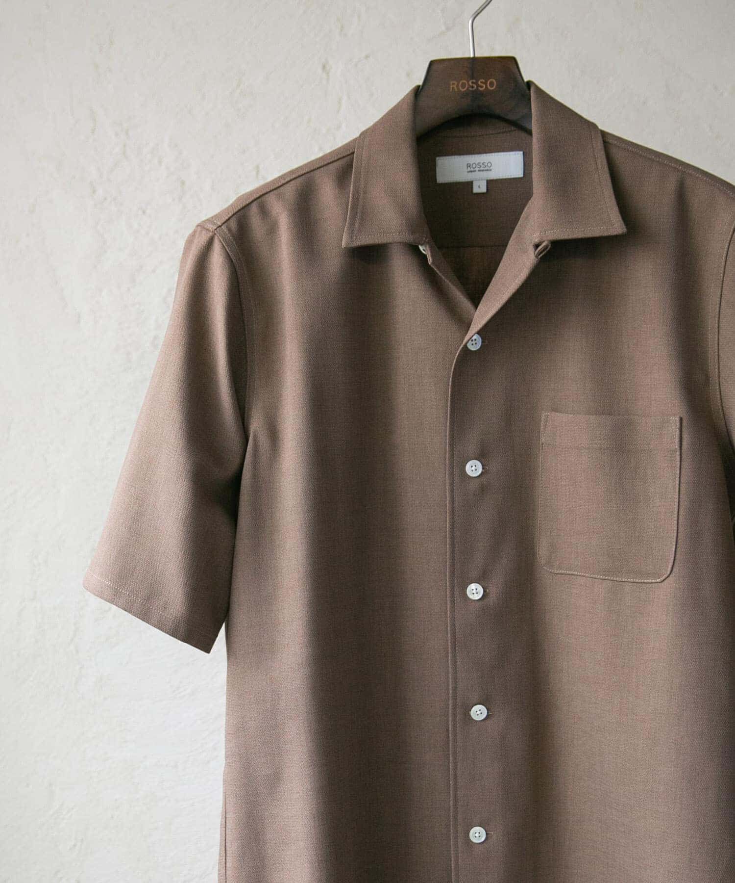 URBAN RESEARCH ROSSO「『WEB限定』『セットアップ対応』パナマ風オープンカラー半袖シャツ」|シャツ・ブラウス|