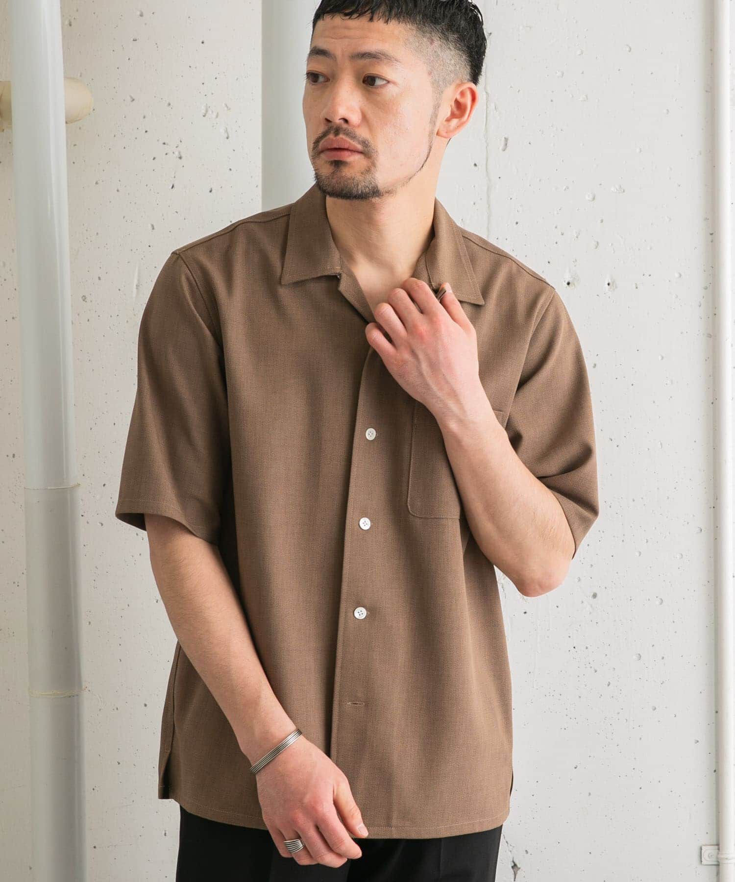 URBAN RESEARCH ROSSO「『WEB限定』『セットアップ対応』パナマ風オープンカラー半袖シャツ」|シャツ・ブラウス|