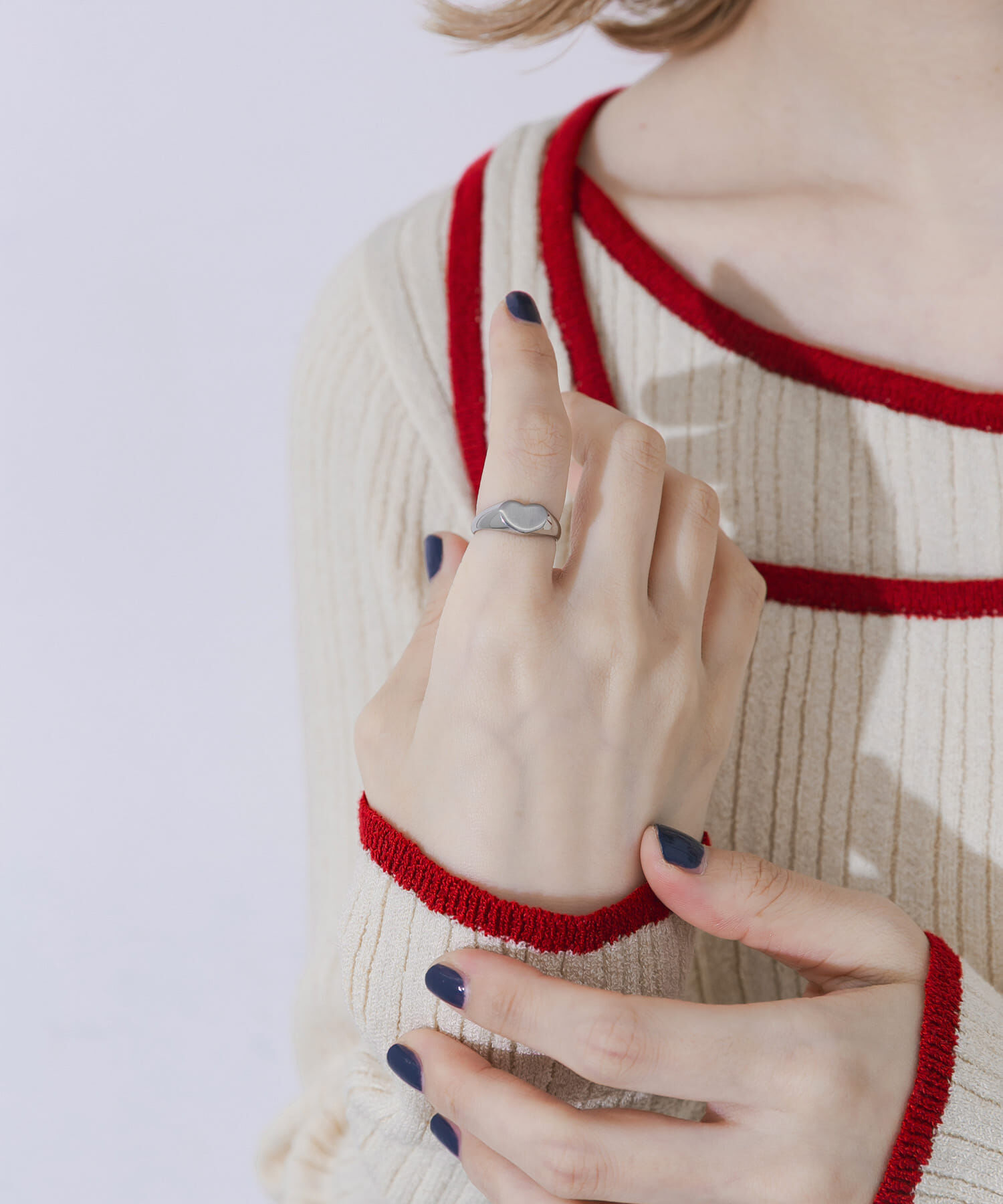 SMELLY「ステンレスハートシグネットリング」|リング|