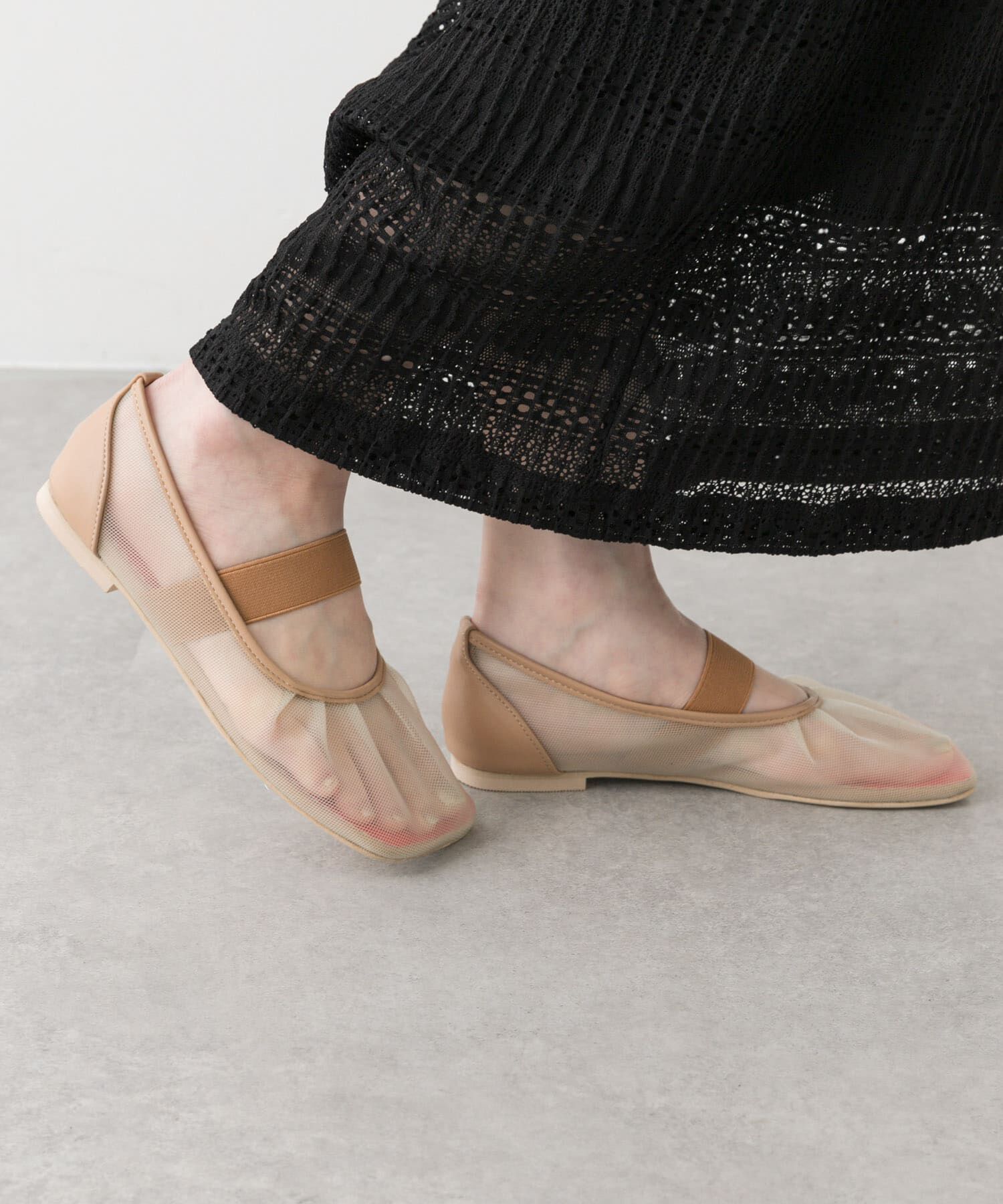 SENSE OF PLACE by URBAN RESEARCH「オブリークトゥメッシュフラットシューズ」|パンプス|