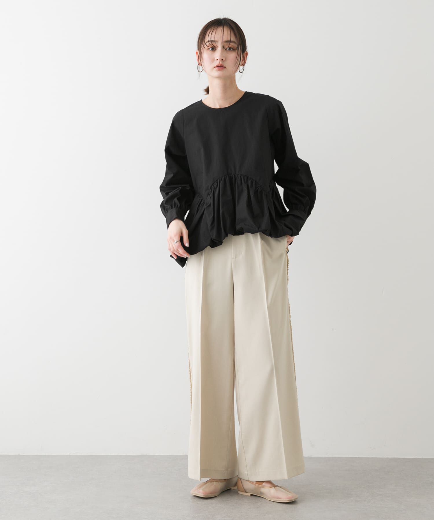 SENSE OF PLACE by URBAN RESEARCH「オブリークトゥメッシュフラットシューズ」|パンプス|