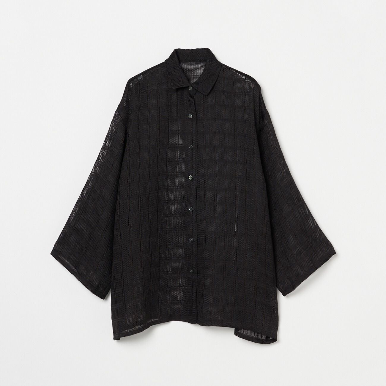 HELIOPOLE「HELIOPOLE LENO CLOTH SHIRT」|シャツ・ブラウス|ブラック